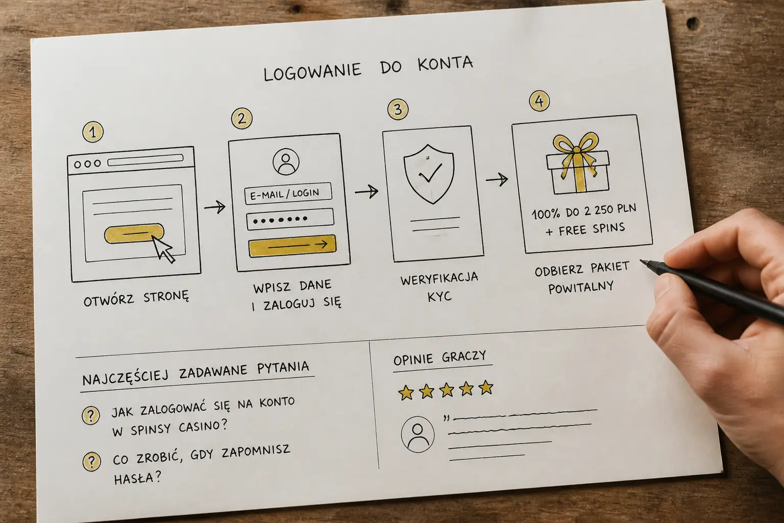 Spinsy Casino Logowanie – Zaloguj się na swoje konto visual guide for Spinsy Casino